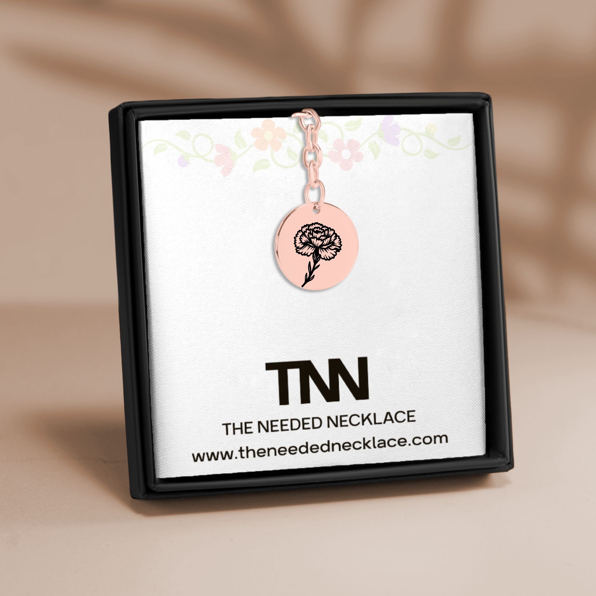 Birth Flower Coin Keychain