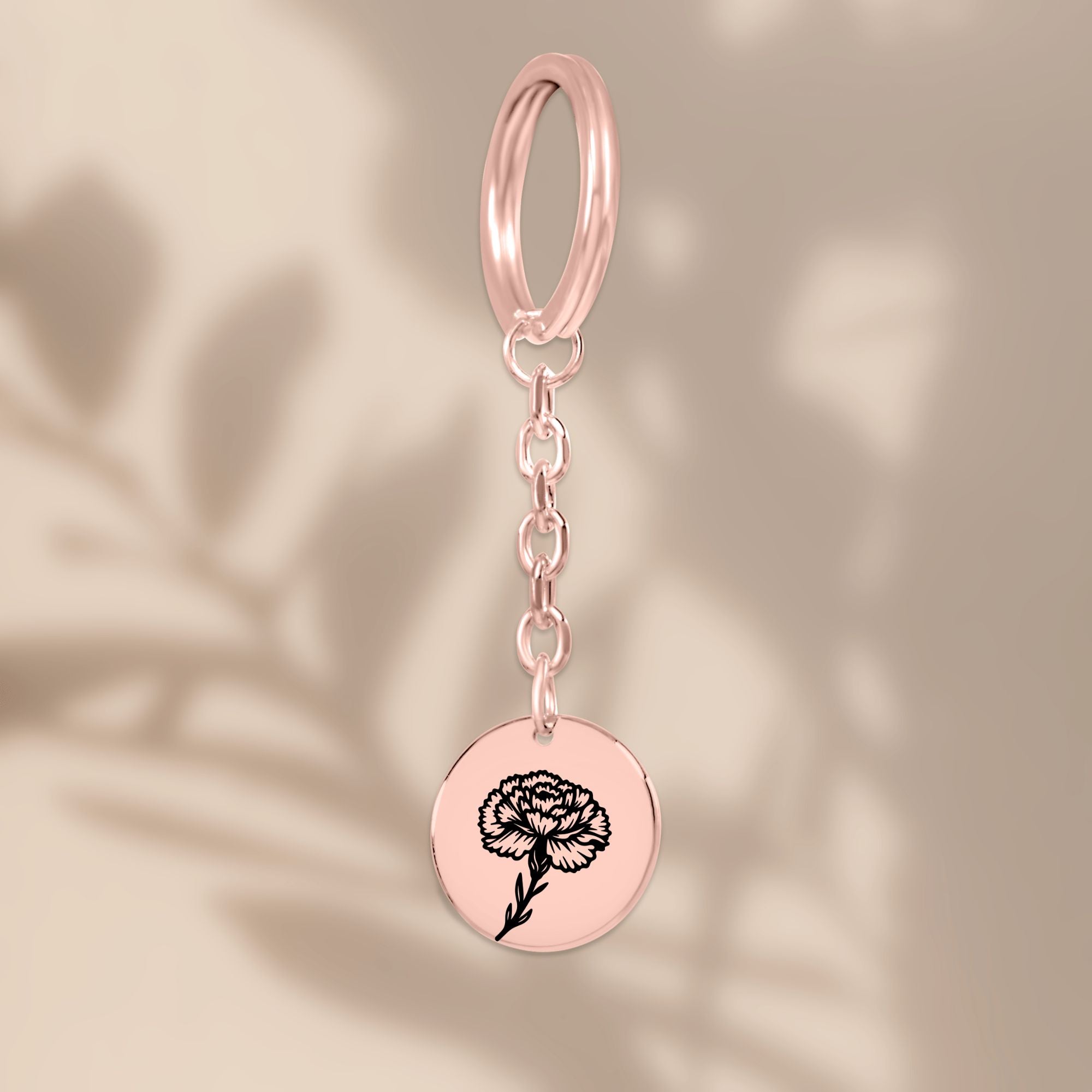 Birth Flower Coin Keychain