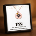 Birth Flower Necklace with Birthstone - Fine Link Coin Necklace