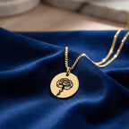 Birth Flower Cuban Link Coin Necklace