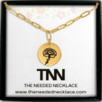 Birth Flower Paperclip Coin Necklace