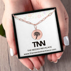 Birth Flower Paperclip Coin Necklace