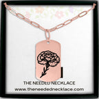 Birth Flower Paperclip Tag Necklace